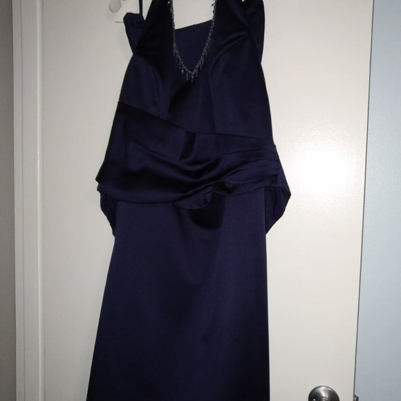 Women's royal blue 2-piece halter top gown size 16 - Picture 2 of 3